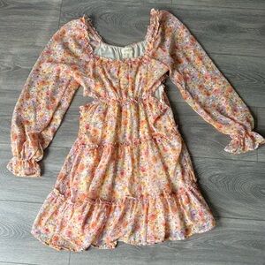 Jessica Simpson Orange Floral Above The Knee Dress